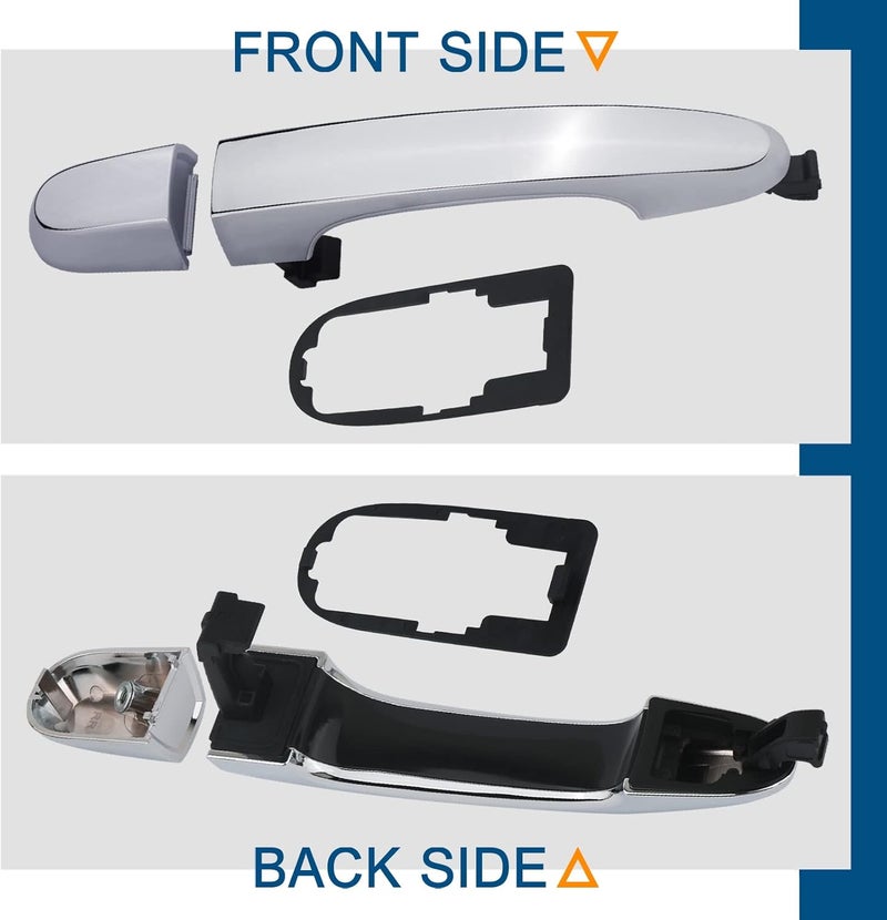 APPERFiT Exterior Door Handle Chrome w/Gasket Pad Compatible with Kia Sorento 2011 2012 2013 2014 2015 Rear Door Right Passenger Side Panel Replaces 826512P010 836622P010 826542P000 - Image 4